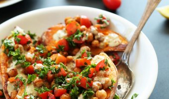 Mediterranean Baked Sweet Potatoes recipe